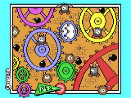 Title screen of Clik Clak on the Commodore 64.