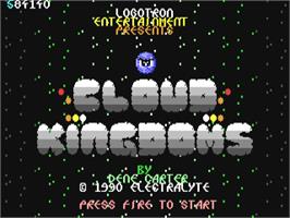 Title screen of Cloud Kingdoms on the Commodore 64.