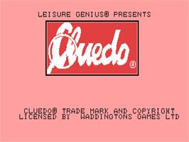 Title screen of Cluedo on the Commodore 64.