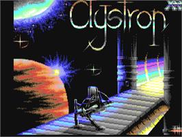 Title screen of Clystron on the Commodore 64.