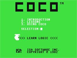 Title screen of Coco on the Commodore 64.