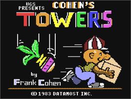 Title screen of Cohen's Towers on the Commodore 64.
