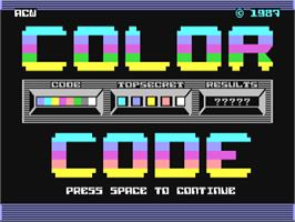 Title screen of Color Code (ACW Software) on the Commodore 64.