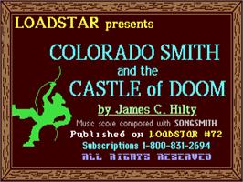 Title screen of Colorado Smith and the Castle of Doom on the Commodore 64.