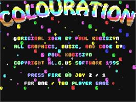 Title screen of Colouration on the Commodore 64.