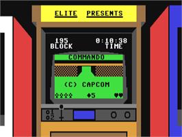 Title screen of Commando on the Commodore 64.