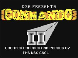 Title screen of Commando 2 on the Commodore 64.