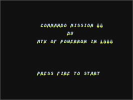 Title screen of Commando Mission 88 on the Commodore 64.
