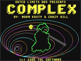 Title screen of Complex (Terje Christiansen - Homebrew) on the Commodore 64.