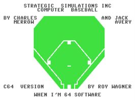 Title screen of Computer Baseball on the Commodore 64.