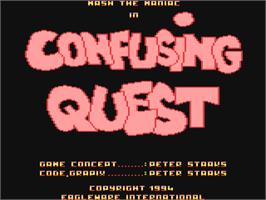 Title screen of Confusing Quest on the Commodore 64.