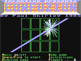Title screen of Confuzion on the Commodore 64.