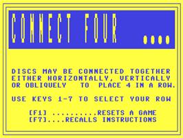 Title screen of Connect Four (Atlantis Software) on the Commodore 64.