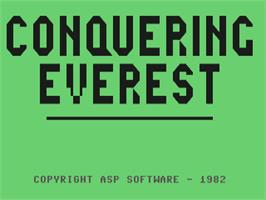 Title screen of Conquering Everest on the Commodore 64.