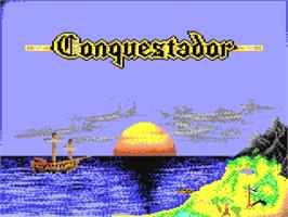 Title screen of Conquestador on the Commodore 64.