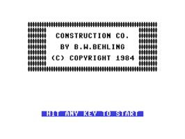 Title screen of Construction Co. on the Commodore 64.