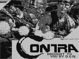 Title screen of Contra on the Commodore 64.