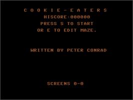 Title screen of Cookie-eaters on the Commodore 64.