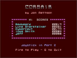 Title screen of Corsair on the Commodore 64.