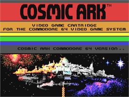 Title screen of Cosmic Ark on the Commodore 64.