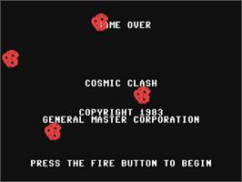 Title screen of Cosmic Clash on the Commodore 64.