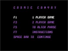 Title screen of Cosmic Convoy on the Commodore 64.