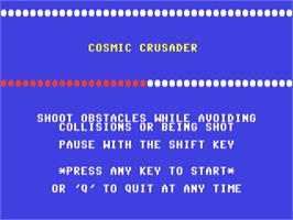 Title screen of Cosmic Crusader on the Commodore 64.