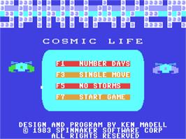 Title screen of Cosmic Life on the Commodore 64.