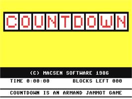 Title screen of Countdown on the Commodore 64.