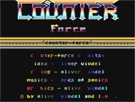 Title screen of Counterforce (CRL) on the Commodore 64.