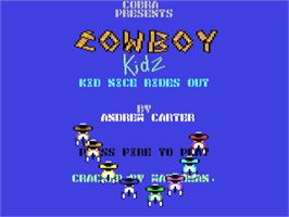 Title screen of Cowboy Kidz on the Commodore 64.