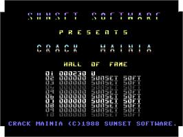 Title screen of Crack Mainia on the Commodore 64.