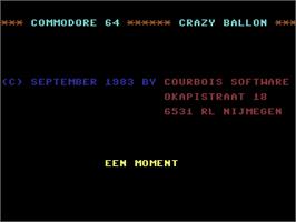 Title screen of Crazy Ballon on the Commodore 64.