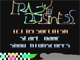 Title screen of Crazy Business on the Commodore 64.