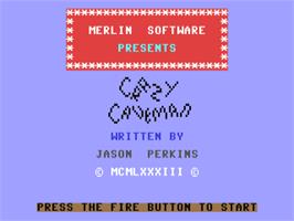 Title screen of Crazy Caveman on the Commodore 64.