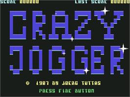 Title screen of Crazy Jogger on the Commodore 64.