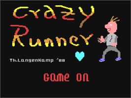 Title screen of Crazy Runner on the Commodore 64.