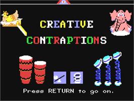 Title screen of Creative Contraptions on the Commodore 64.