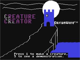 Title screen of Creature Creator on the Commodore 64.