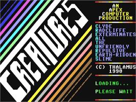 Title screen of Creatures on the Commodore 64.