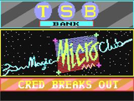 Title screen of Cred Breaks Out on the Commodore 64.