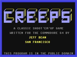 Title screen of Creeps on the Commodore 64.