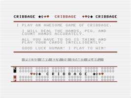 Title screen of Cribbage on the Commodore 64.