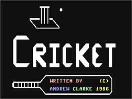 Title screen of Cricket on the Commodore 64.