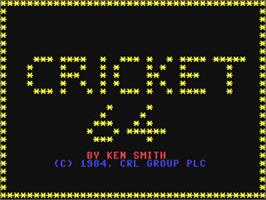 Title screen of Cricket 64 on the Commodore 64.