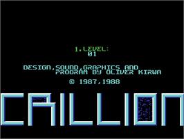 Title screen of Crillion '93 on the Commodore 64.