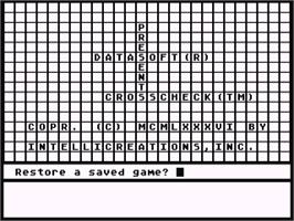 Title screen of Crosscheck on the Commodore 64.