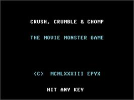 Title screen of Crush, Crumble and Chomp! on the Commodore 64.