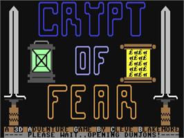 Title screen of Crypt Of Fear on the Commodore 64.