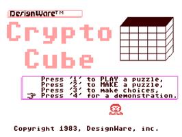 Title screen of Cryptocube on the Commodore 64.